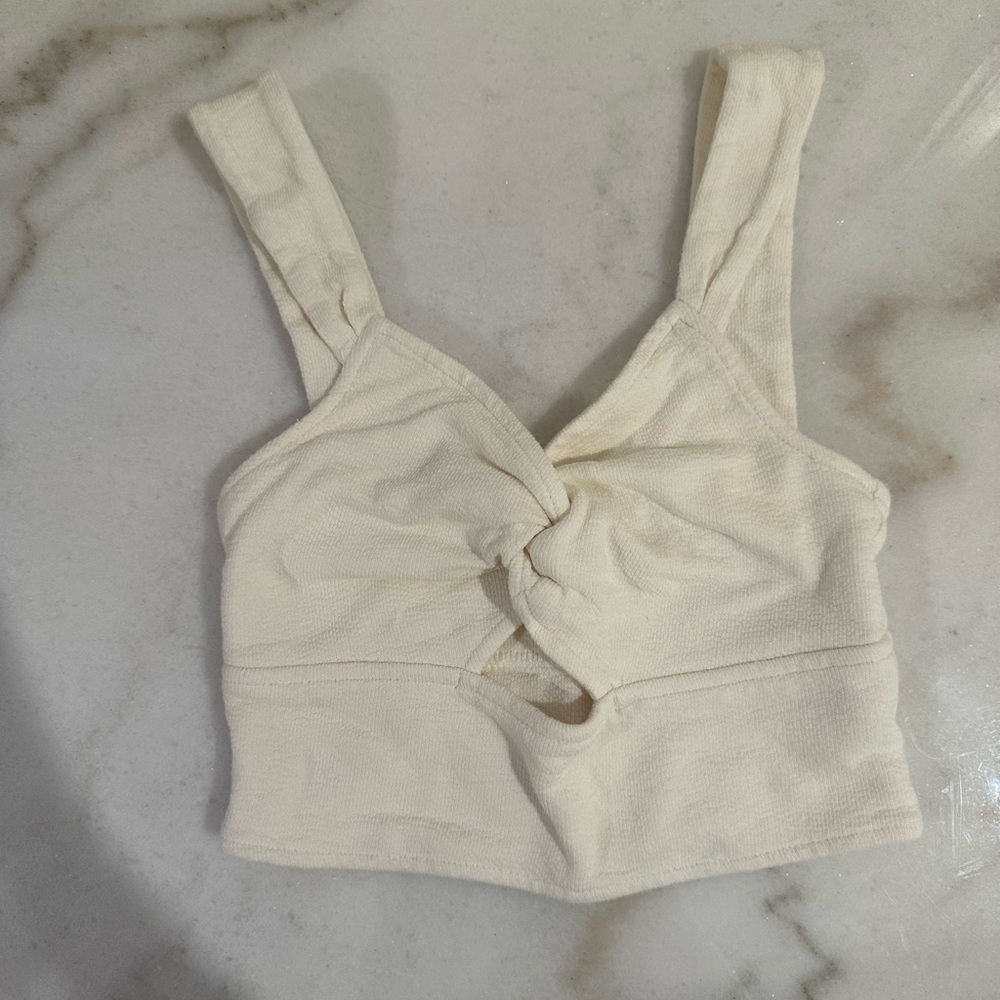 Madewell Cream Knotted Tank Top